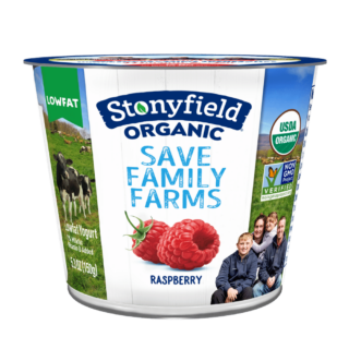 Stonyfield Organic Lowfat Yogurt, Raspberry, 5.3 oz. Cup; Single Serve