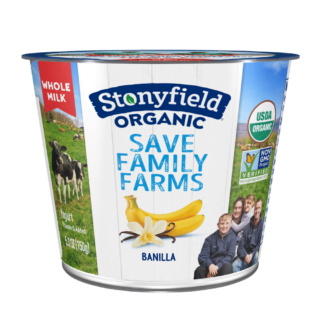 Stonyfield Organic Banilla Whole Milk Yogurt, 5.3 oz. Cup; Single Serve