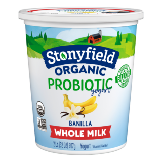 Stonyfield Organic Whole Milk Probiotic Yogurt, Banilla, 32 oz.; Multi-Serving