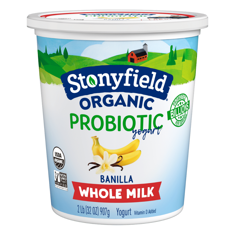 Stonyfield Organic Whole Milk Probiotic Yogurt, Banilla, 32 oz.; Multi-Serving