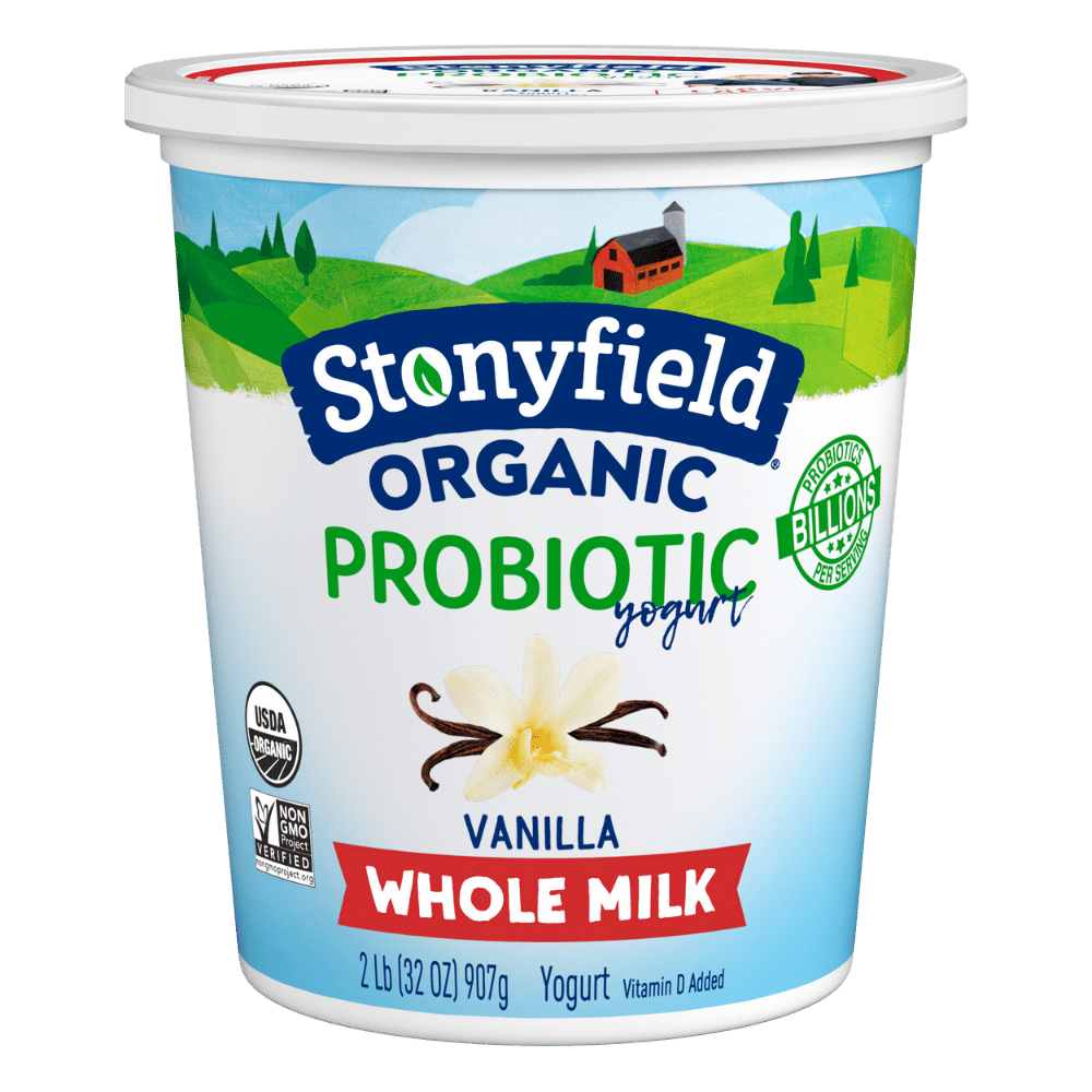 Stonyfield Organic Whole Milk Probiotic Yogurt, Vanilla, 32 oz.; Multi-Serving