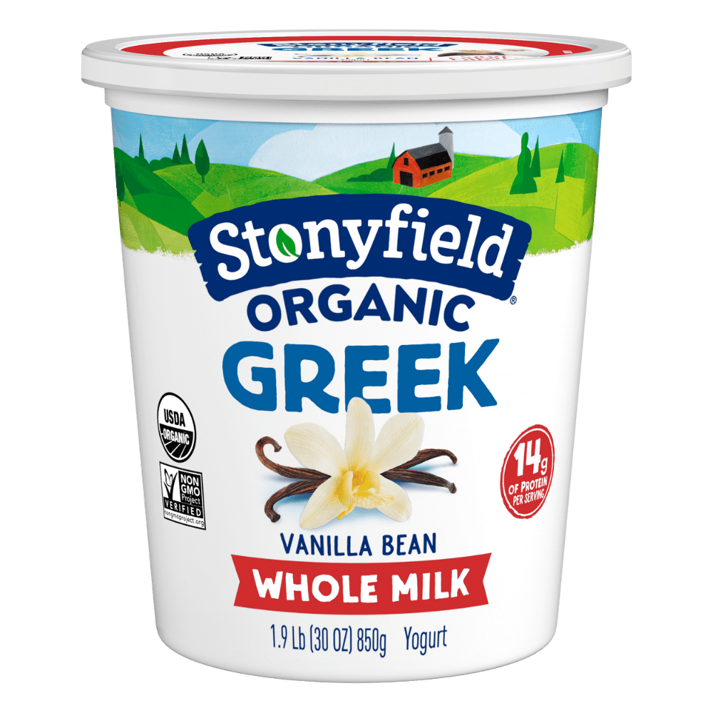 Stonyfield Organic Greek Whole Milk Yogurt, Vanilla Bean, 30 oz.; Multi-Serving Yogurt