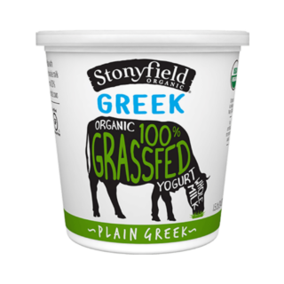 Stonyfield Organic 100% Grassfed Greek Whole Milk Yogurt, Plain, 24 oz.