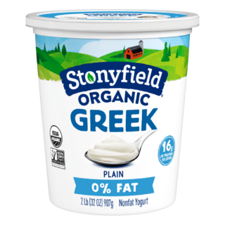 Stonyfield Organic Greek Nonfat Yogurt, Plain, 32 oz.; Multi-Serving Yogurt