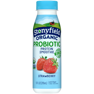 Stonyfield Organic Probiotic Strawberry Lowfat Yogurt Protein Smoothie, 10 oz.