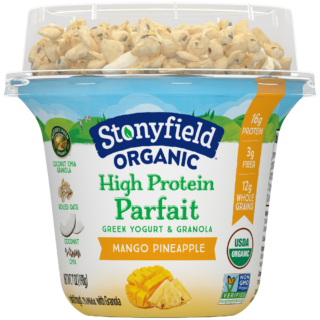 Stonyfield Organic Protein Greek Yogurt Parfait & Granola, Mango Pineapple