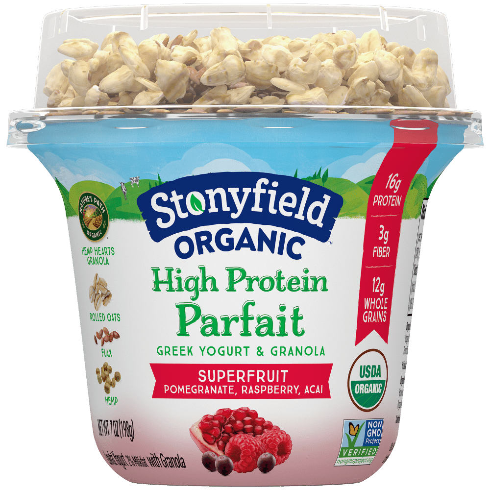 Stonyfield Organic Protein Greek Yogurt Parfait & Granola, Superfruit & Hemp
