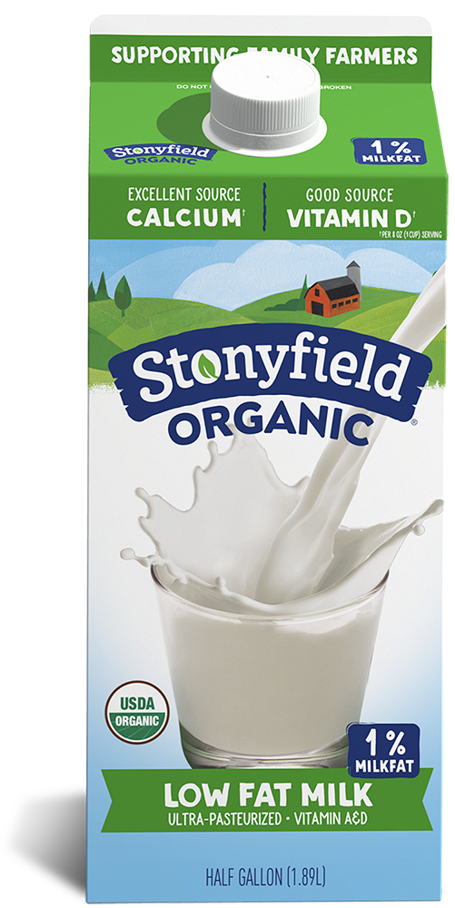 Stonyfield Organic Low Fat 1% Milk | Half Gallon