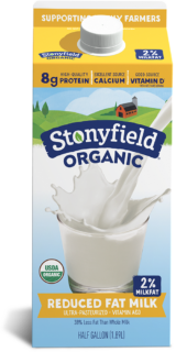Stonyfield Organic Reduced Fat 2% Milk | Half Gallon