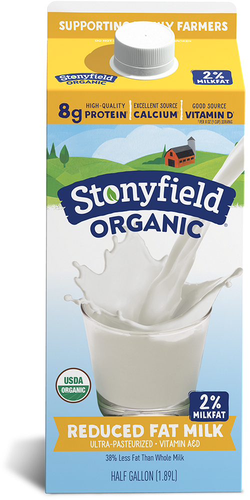 Stonyfield Organic Reduced Fat 2% Milk | Half Gallon