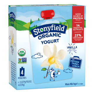 Stonyfield Organic Kids Vanilla Yogurt Pouches, 4 ct