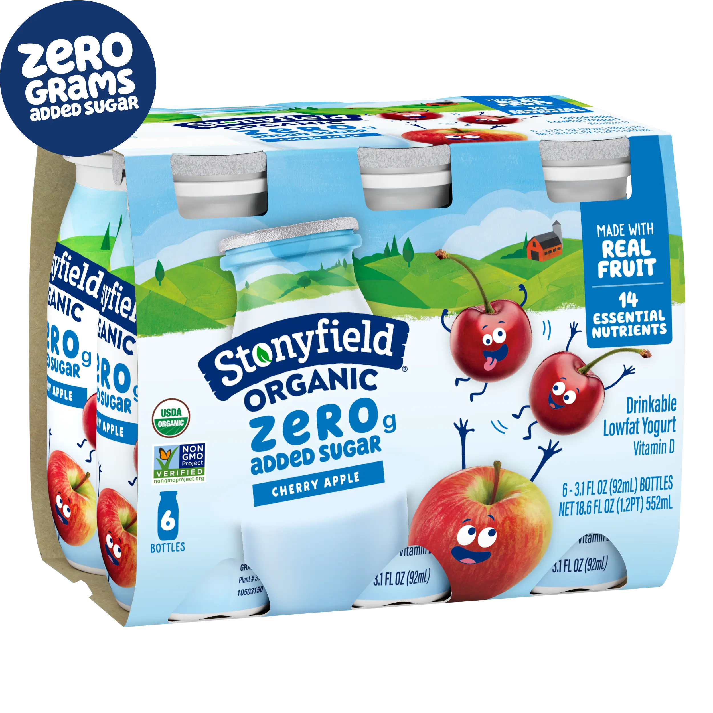 Kids Zero G Added Sugar Cherry Apple Lowfat Yogurt Smoothie