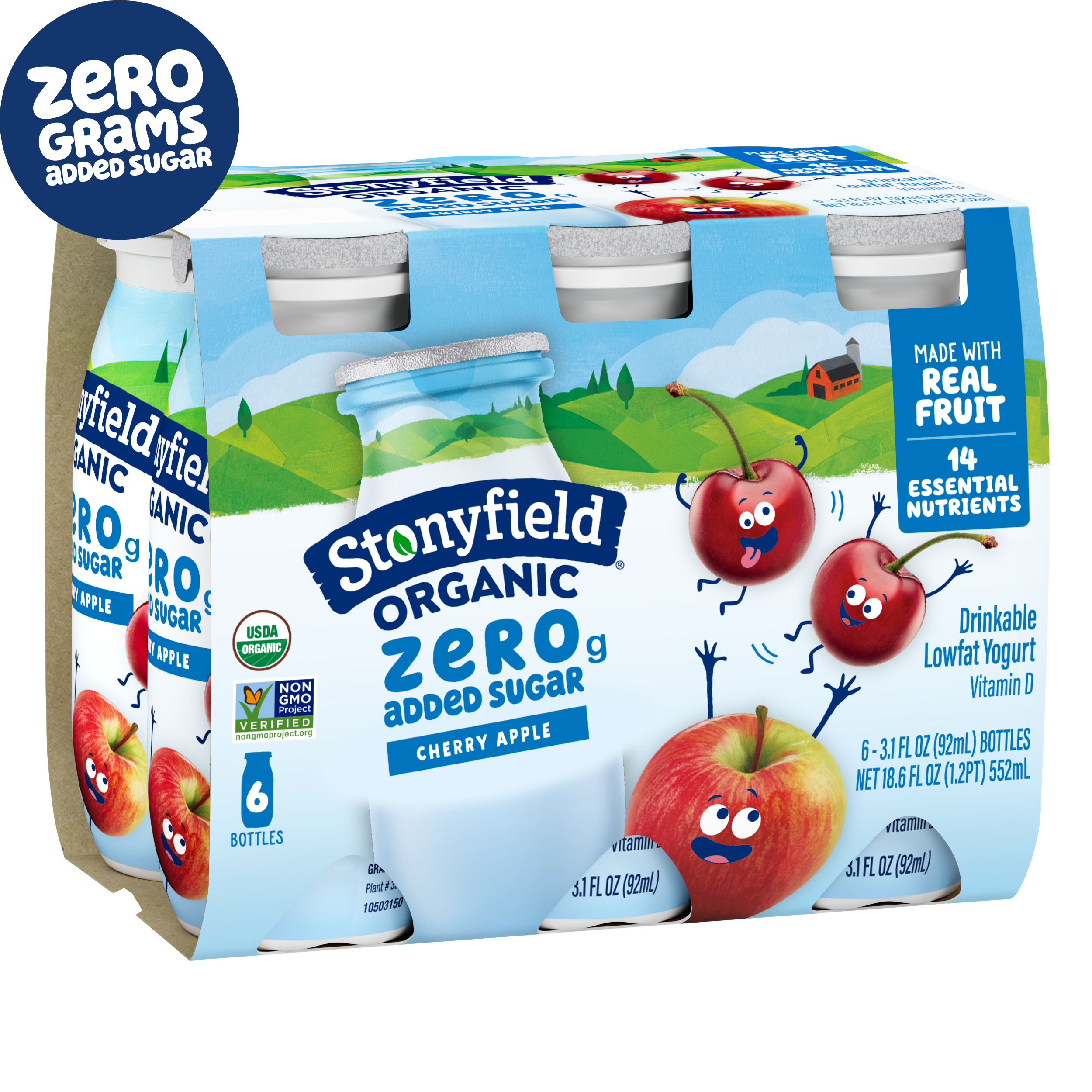 Kids Zero G Added Sugar Cherry Apple Lowfat Yogurt Smoothie