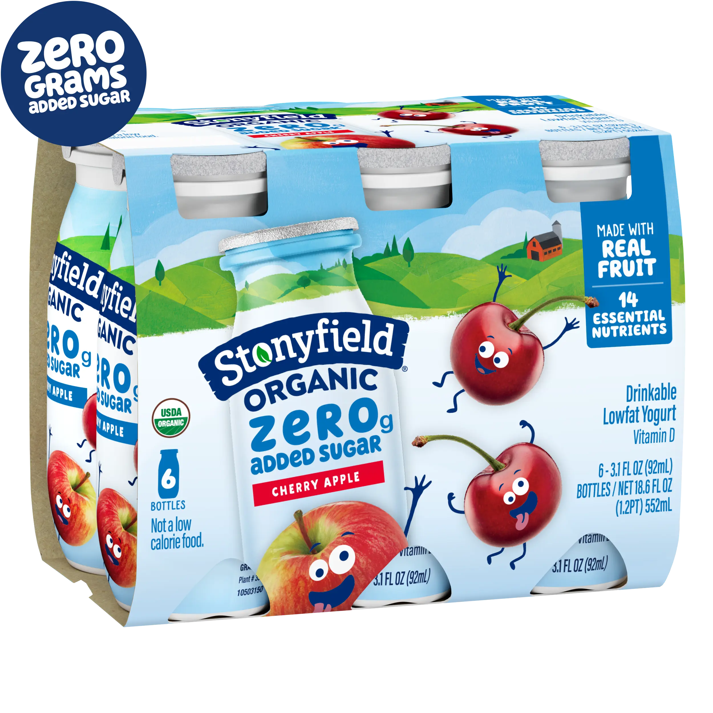 Kids Zero G Added Sugar Cherry Apple Lowfat Yogurt Smoothie