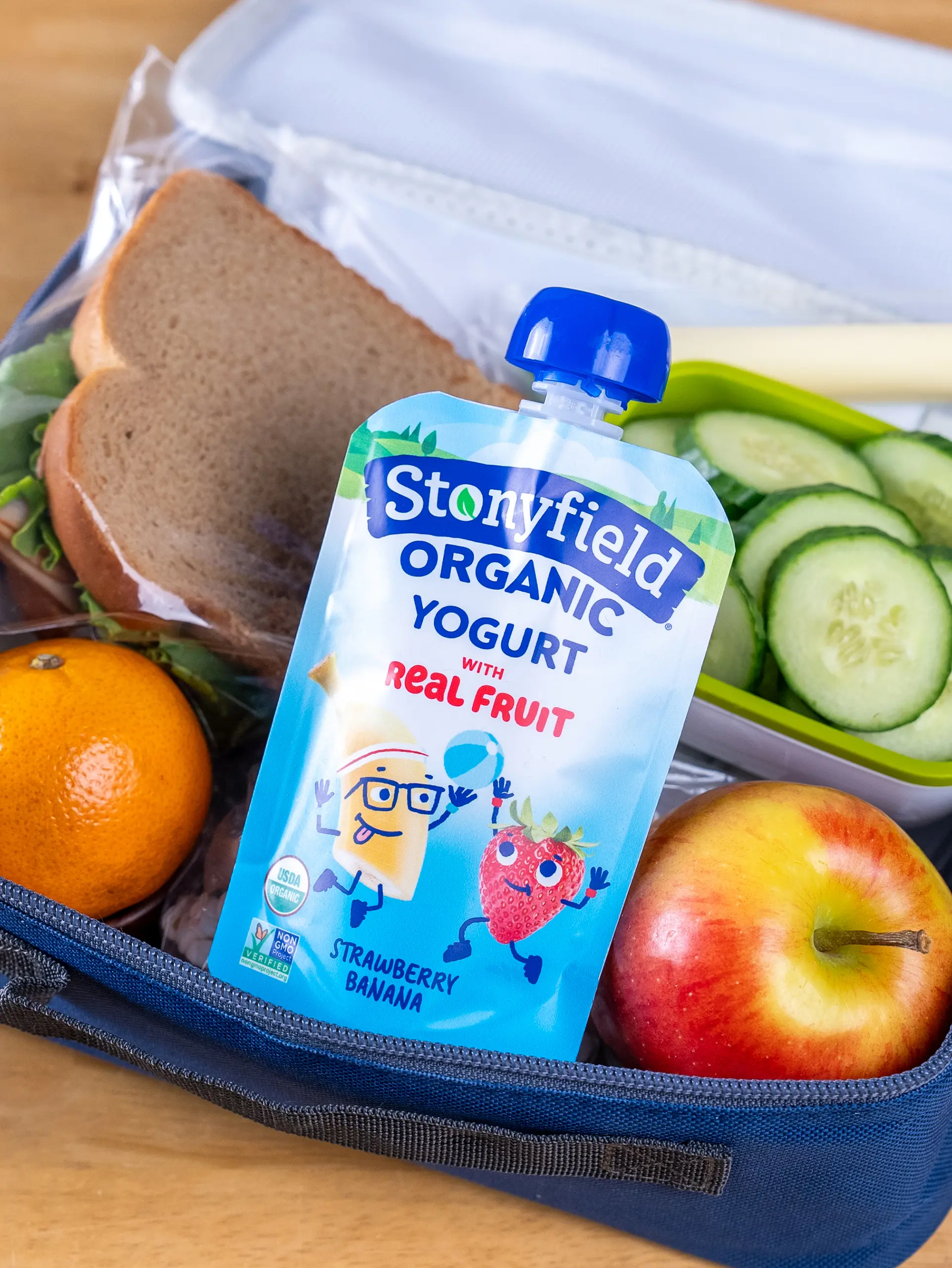 Stonyfield Organic yogurt pouches.
